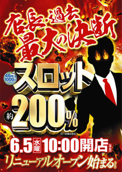 スロット約200％『やすだ相模原店』